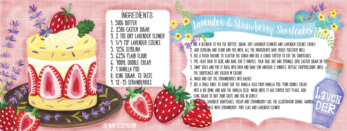 Lavender and Strawberry Shortcakes by Liv Wan