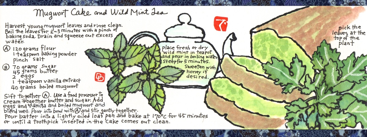 Mugwort Cake and Wild Mint Tea by dosankodebbie