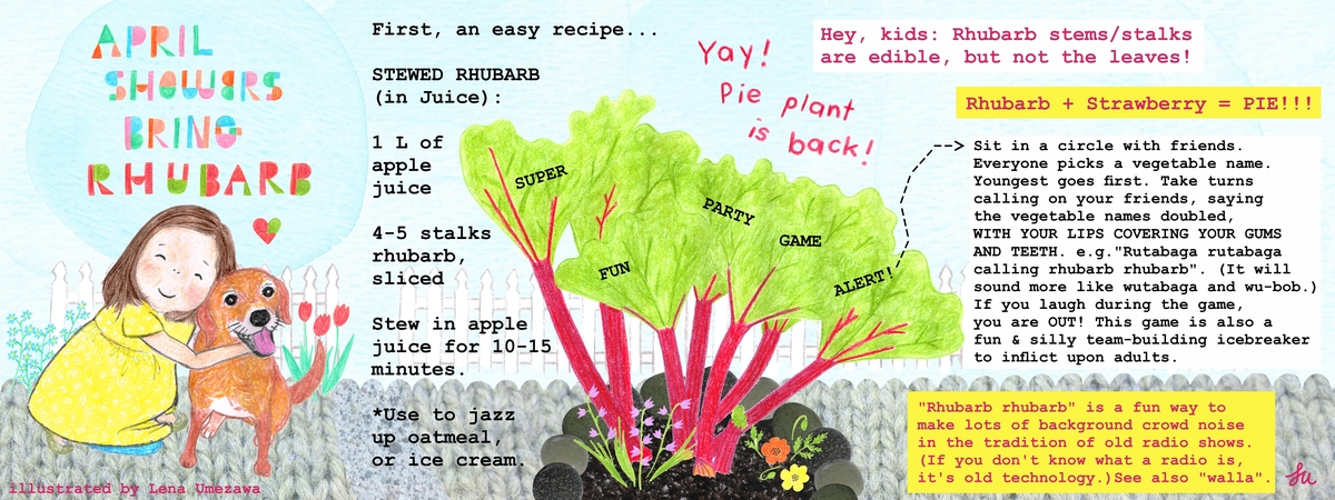 April Showers Bring Rhubarb (Stewed Rhubarb in Juice) by Lena Umezawa