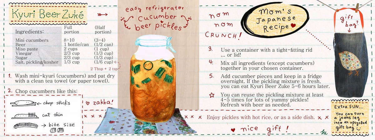 Kyuri Beer Zuke (Japanese Cucumber Beer Pickles) by Lena Umezawa