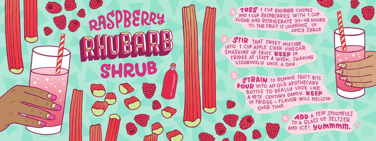 Raspberry Rhubarb Shrub by Betty Turbo