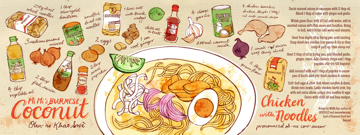 MiMi's Burmese Coconut Chicken with Noodles by Ohn Mar Win