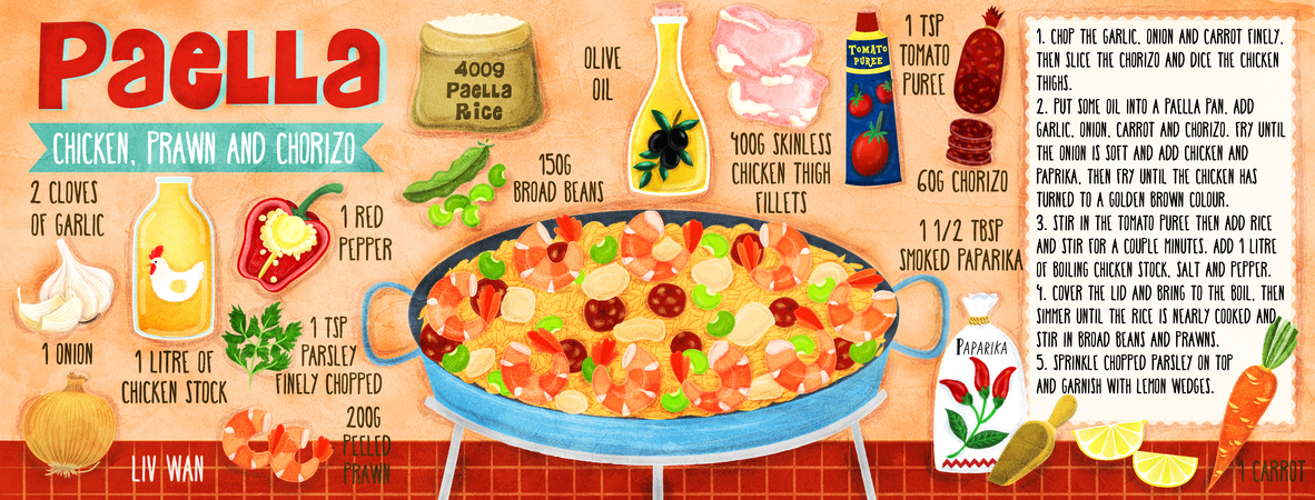 Chicken and Prawn Paella by Liv Wan