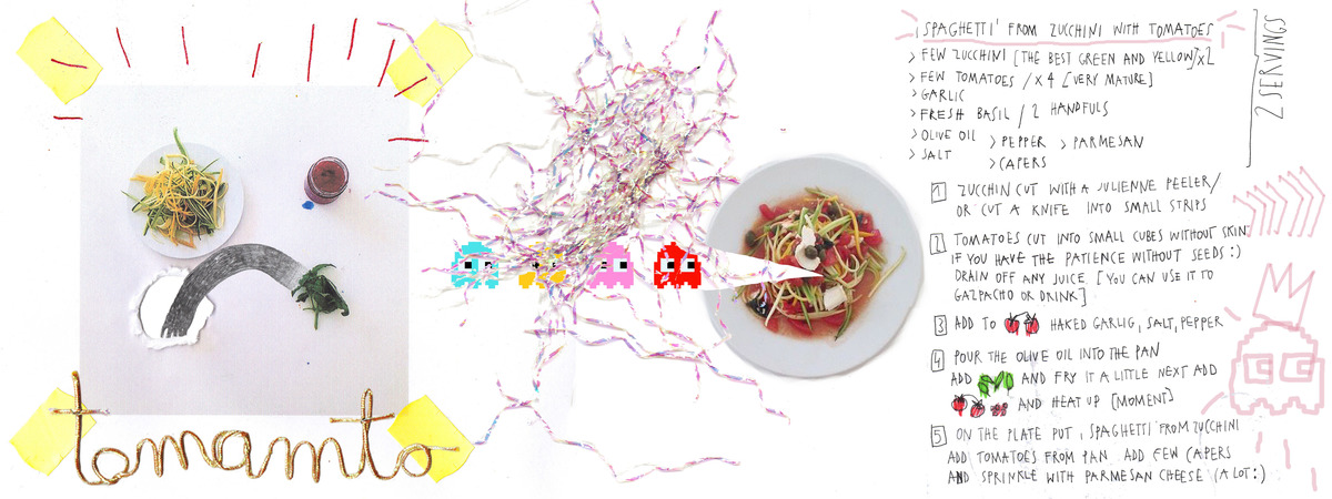 spaghetti from zucchini with tomatoes by Ania Wójcik