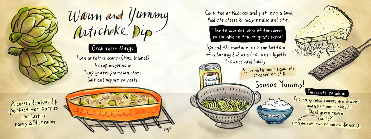 Warm and Yummy Artichoke Dip by Nancy Panaccione Nancyp.warm artichoke