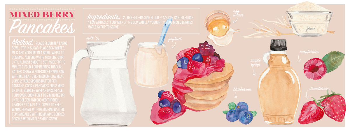 Mixed Berry Pancakes by Sara Brenton