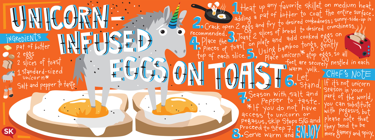 Unicorn-Infused Eggs on Toast by Samarra Khaja