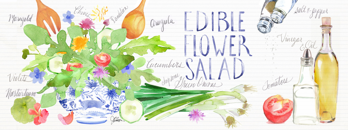 Edible Flower Salad by Joanna Schnittker Olson