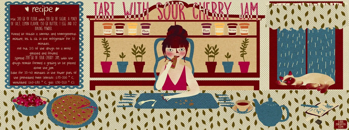 tart with sour cherry jam by Lida Ziruffo