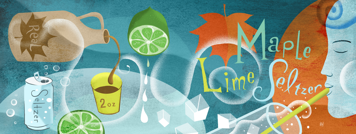 Maple Lime Seltzer Drink by Heidi Younger