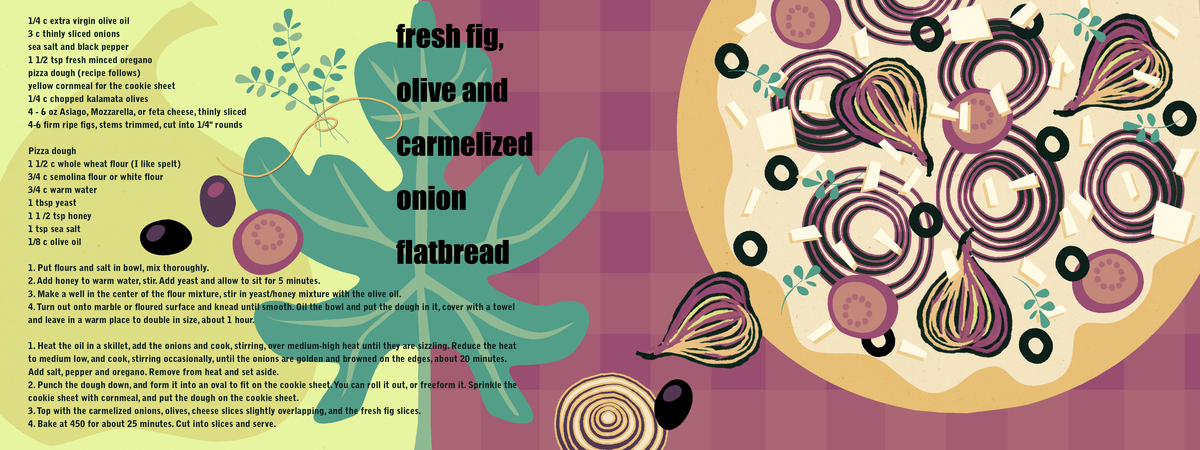 Fig, Olive and Carmelized Onion Flatbread by Pat Garmhausen