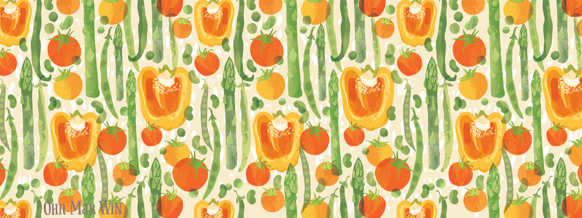 Summer vegetable pattern by Ohn Mar Win
