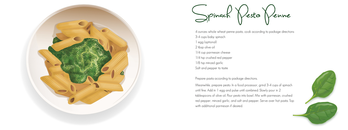 Spinach Pesto Penne by Amber Counihan