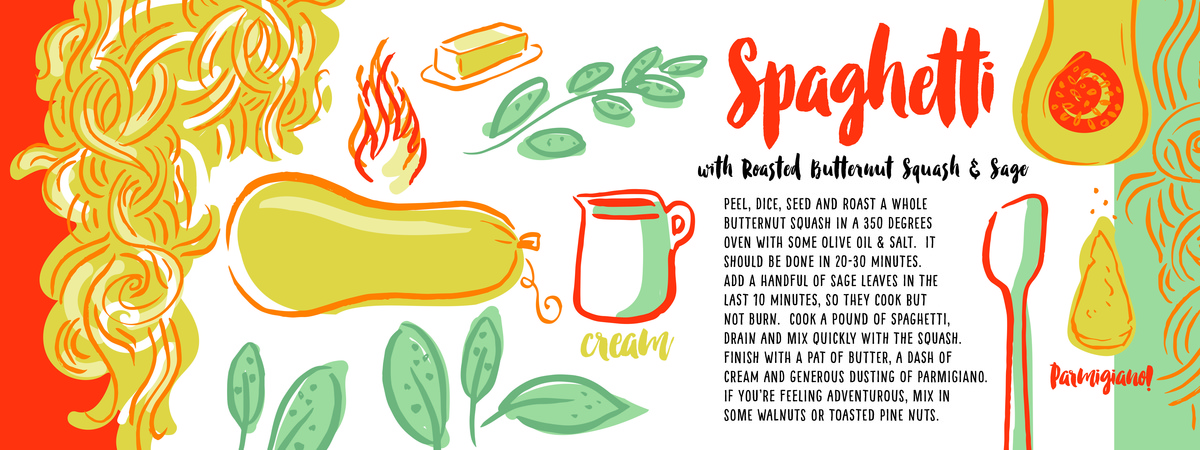 Spaghetti with Butternut Squash & Sage by Leticia Plate