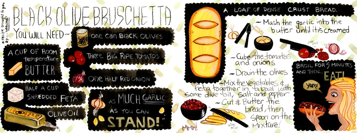 Black Olive Bruschetta by Katherine Verhoeven