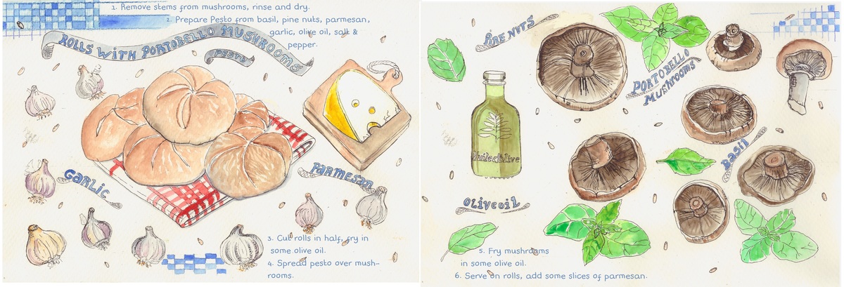 Rolls with Portobello Mushrooms by Dorine van der Vloodt