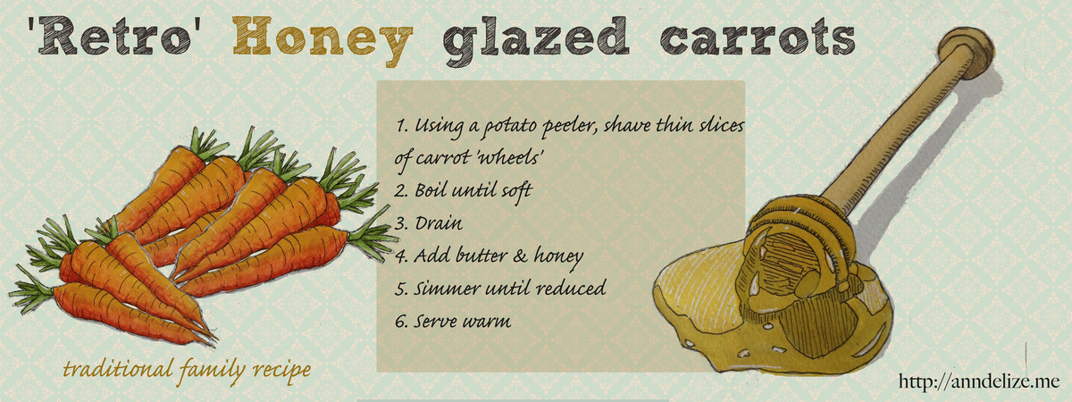 'Retro' Honey Glazed Carrots by Anndelize Graf