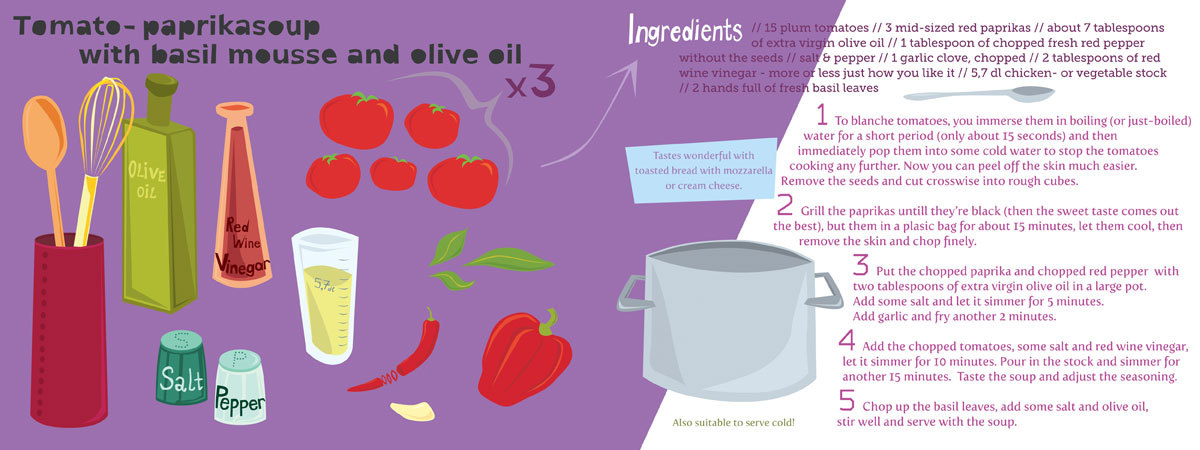 Tomato-Paprika Soup with Basil Mousse and Olive Oil by Caro Turlings Turlings paprika blog