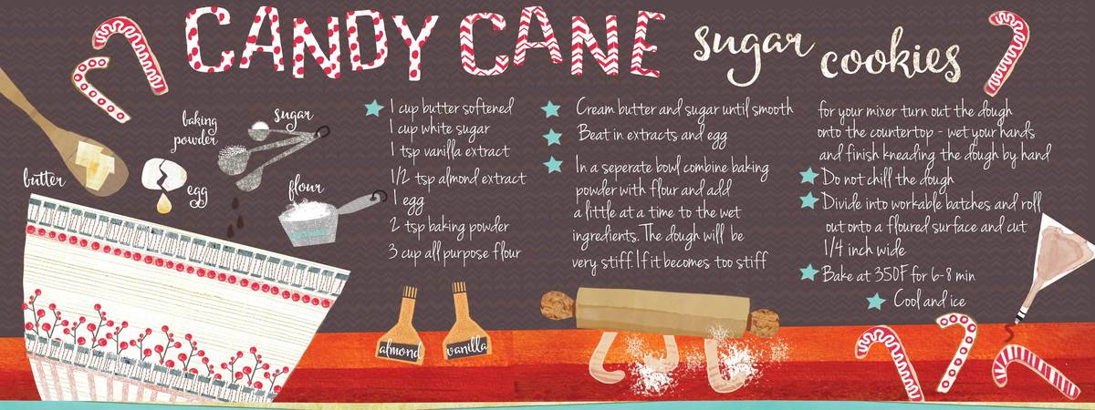 Candy Cane Sugar Cookies by Julie Hamilton