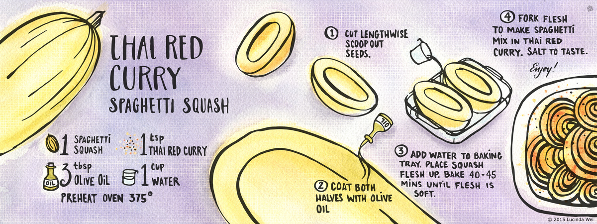 Thai Red Curry Spaghetti Squash by Lucinda Wei