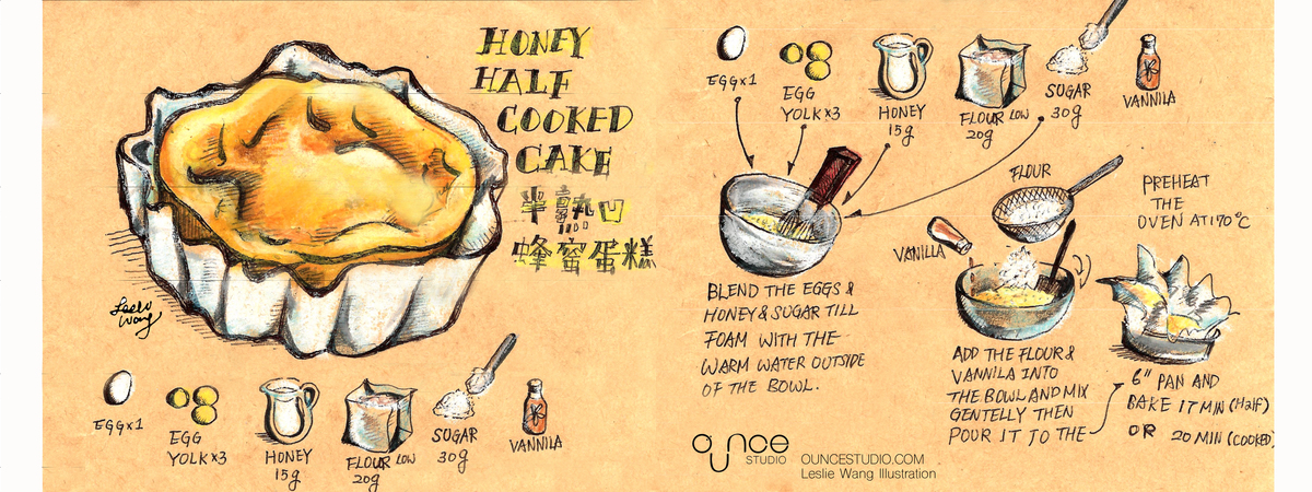 OUNCE studio recipe - honey cake by Leslie Wang