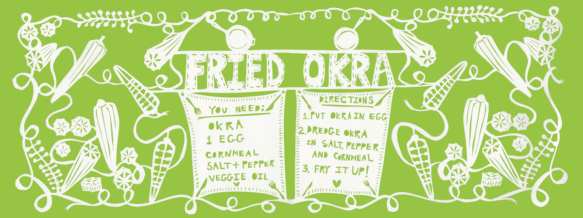 Fried Okra Papercut by Annie Howe Papercuts