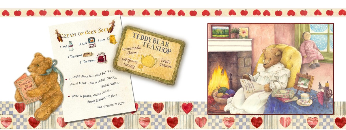 Invitation for lunch from the TeddyBear Teashop by Judith Cheng Winter soup