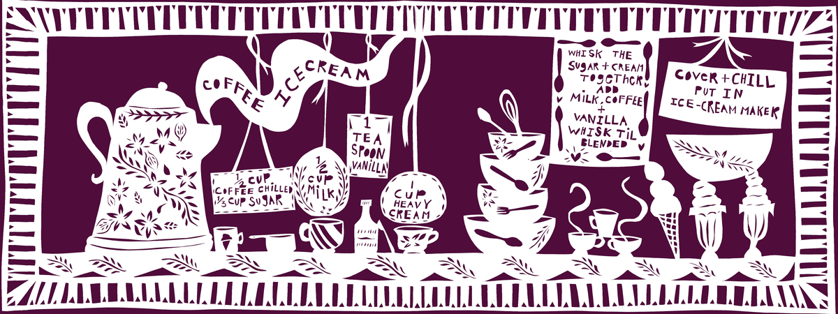 Coffee Ice Cream Papercut by Annie Howe Papercuts
