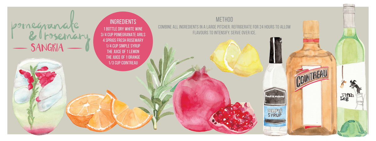 Pomegranate & Rosemary Cocktail by Sara Brenton