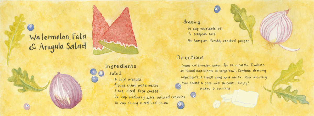 Watermelon, Arugula & Feta Salad by Susanna Lee