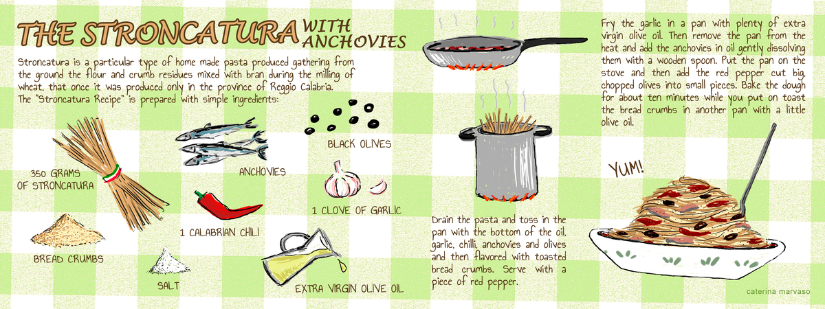 The Stroncatura with anchovies by Caterina Marvaso
