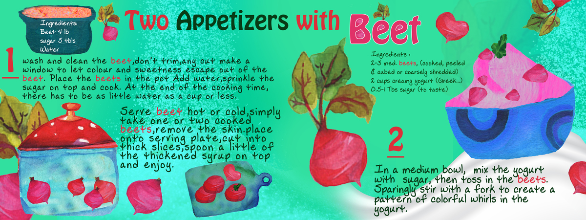 Cooked beet - Yogurt & Beet Dip(Mast o Laboo) by Golnaz Vala