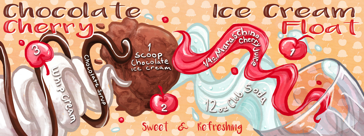 Chocolate Cherry Ice Cream Float by Sammie Hall