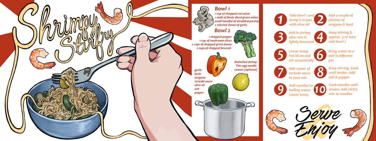 Shrimpy Stirfry by AlyssaLeigh Theydrawandcook alyssachambers webversionnew