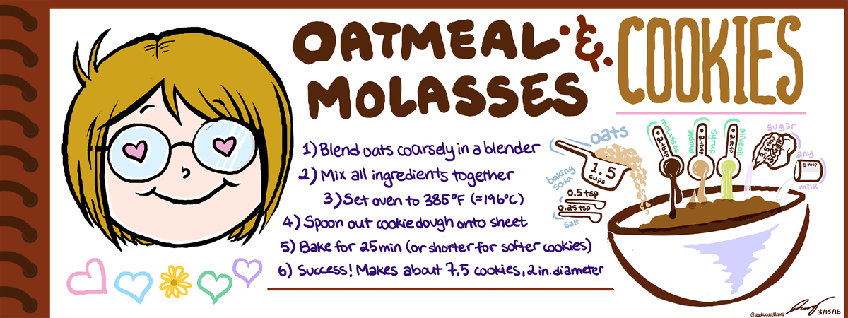 Oatmeal Molasses Cookies by AwkwardLines