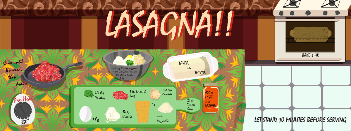 Lasagna by Casandra Burns Casandra burns ill rec. lasagna