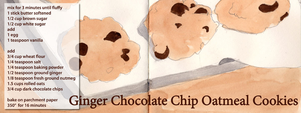 Ginger Chocolate Chip Oatmeal Cookies by Beth Castle Lovell