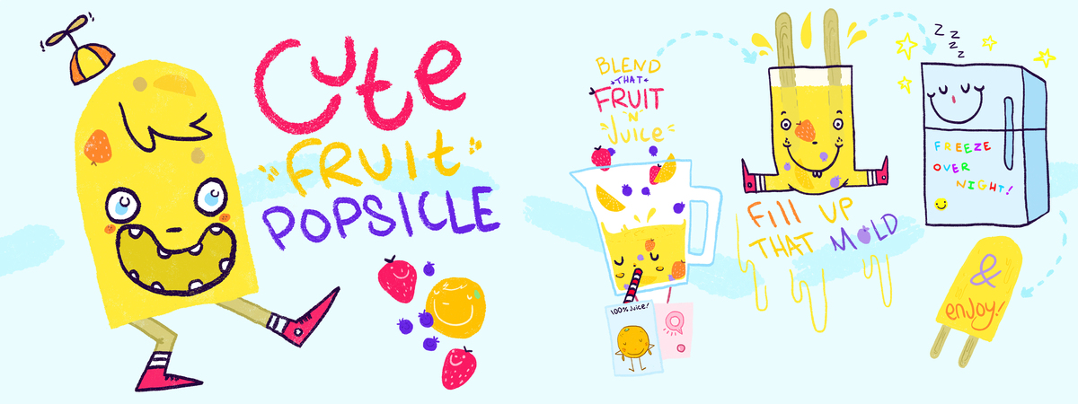 Cute Fruit Popsicle by Jherth