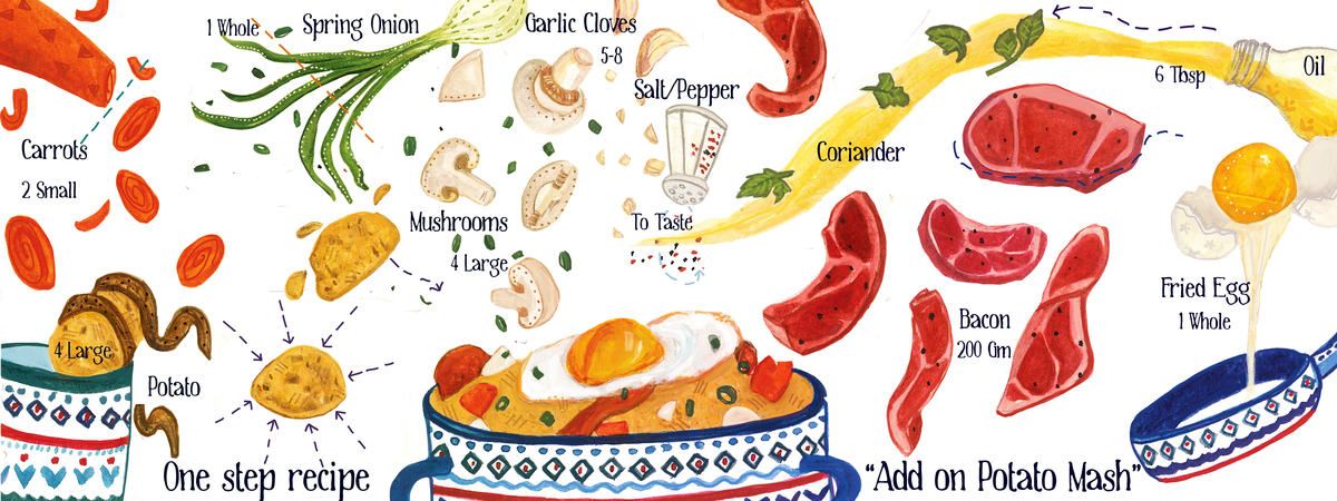 The one step "Add on Potato Mash" by Antara Bhargava Draw and cook