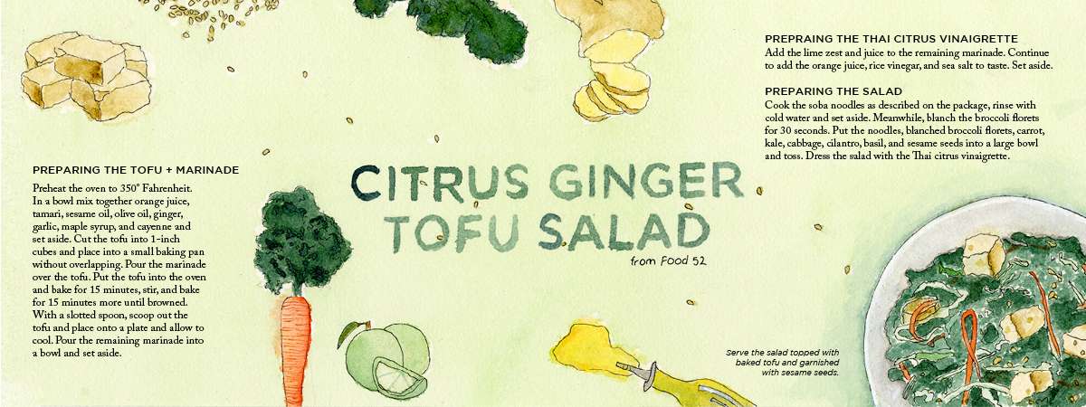 Citrus Ginger Tofu Salad by Lacy Silas