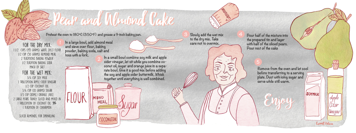 Pear and almond cake by Carroll Kolasa Pearandalmondcake carrollkolasa