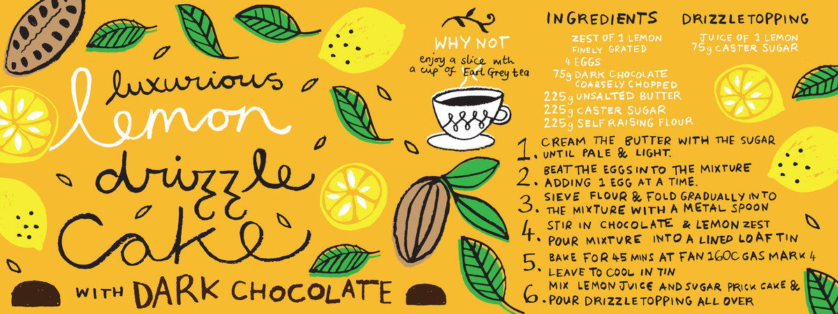 Luxurious Lemon Drizzle Cake with Dark Chocolate by Mel Chadwick