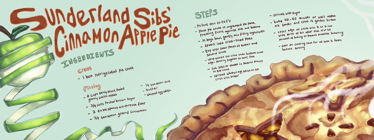 Sunderland Sibs' Cinnamon Apple Pie by Kyle Draws Stories