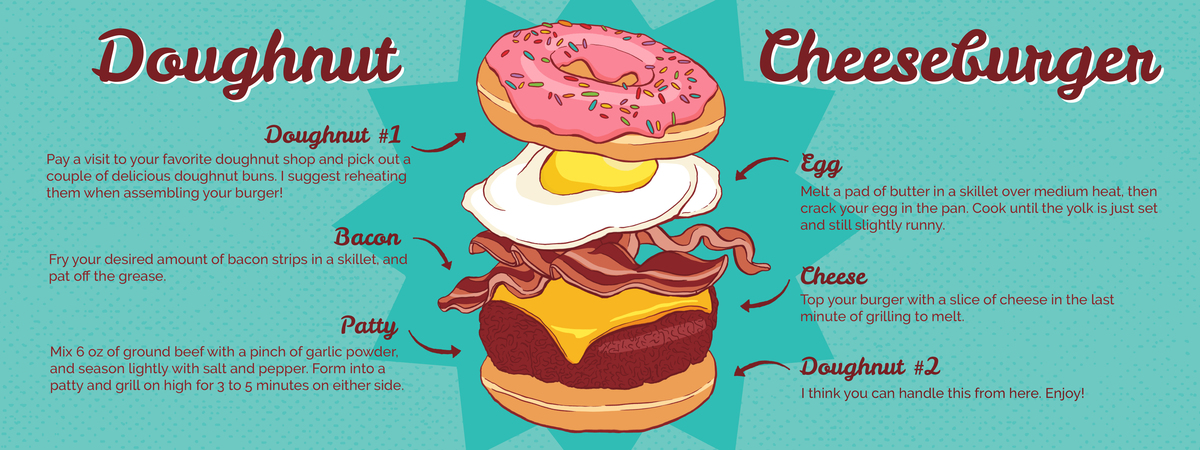 Doughnut Cheeseburger by Mackenzie Baker Baker mackenzie 16spring illu341 constantino a2 doughnut burger