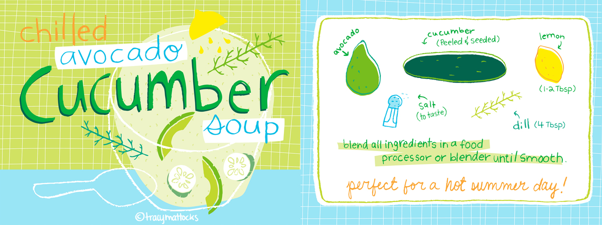 Chilled Avocado Cucumber Soup by Tracy Mattocks