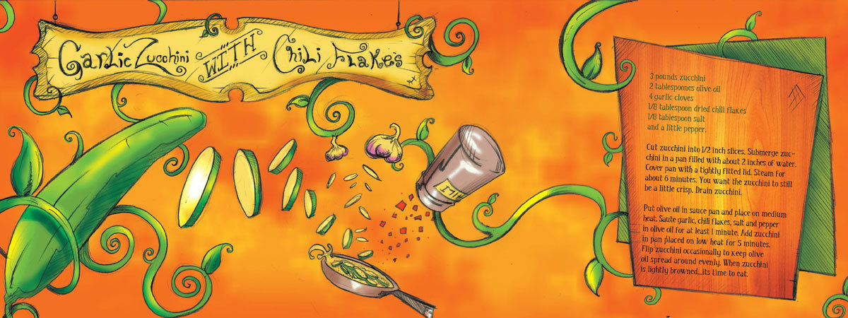 Garlic Zucchini with Chili Flakes by David Spencer