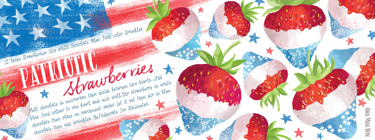 Patriotic Strawberries by Ohn Mar Win