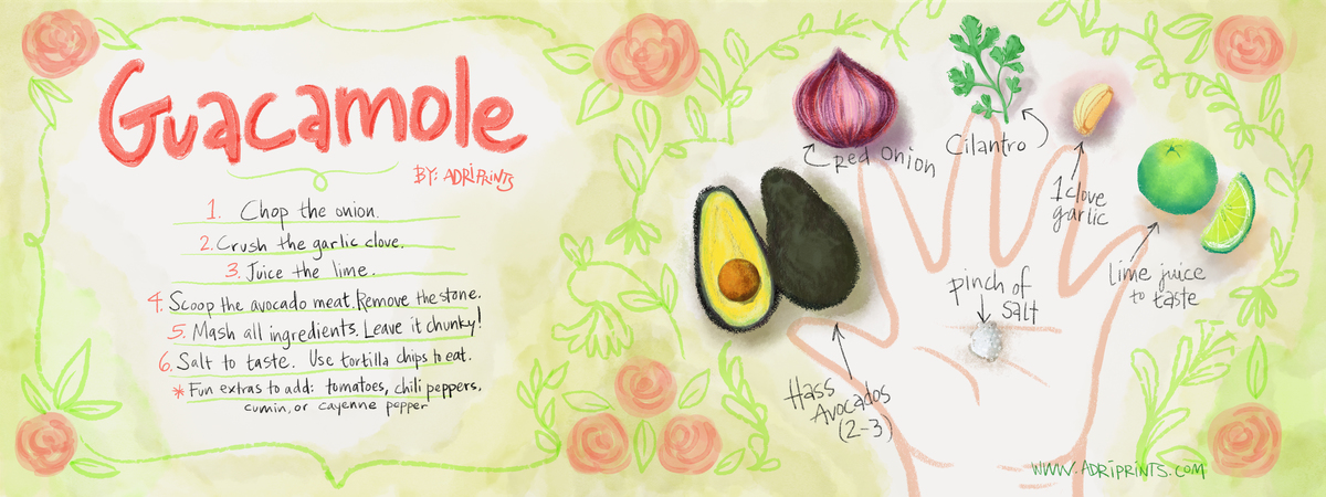 Guacamole (the basics) by Adriana Hernandez-Bergstrom (Adriprints)