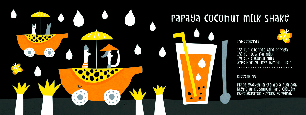 Tropical Papaya Milk Shake by AW Illustrations