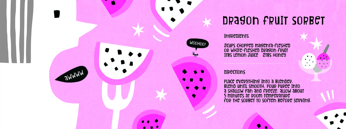 Dragon Fruit Sorbet by AW Illustrations